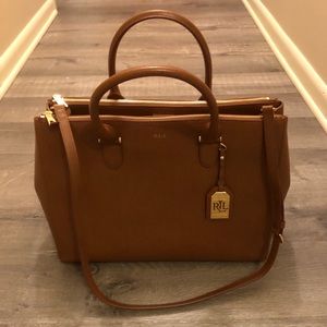 Ralph Lauren Brown Leather Satchel Handbag